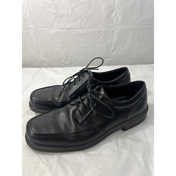 ECCO Helsinki Black Leather Lace Up Oxford Bicycle Toe Dress Shoes Sz 10